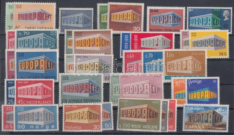 Europa CEPT 22 klf ország 42 klf bélyeg, Europa CEPT 22 diff. countries, 42 diff. stamps