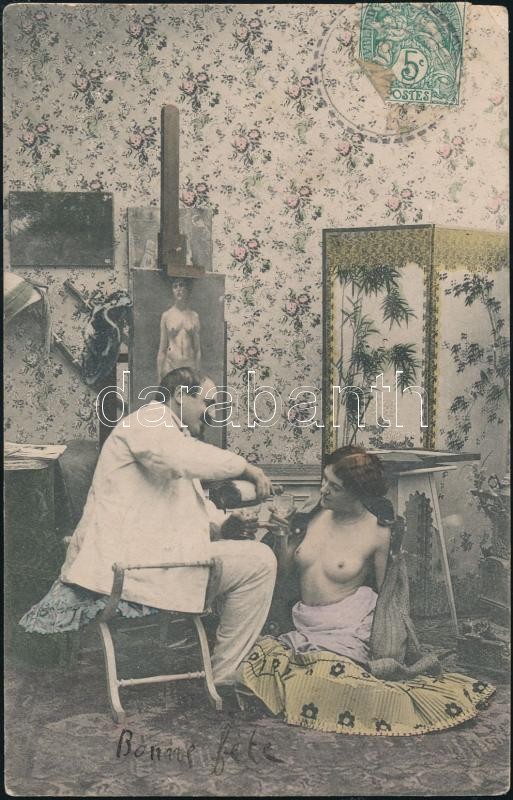 Man with half nude lady, Férfi meztelen hölggyel