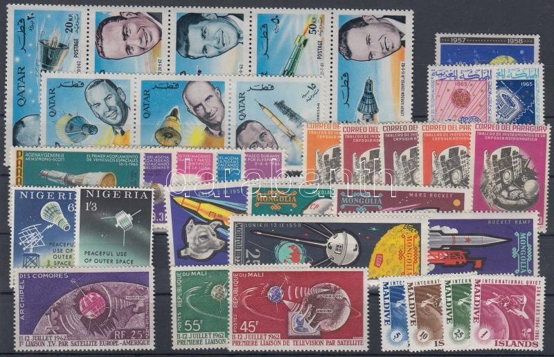 Astronautics motif item 35 diff. stamps, Űrhajózás motívum tétel 35 klf bélyeg