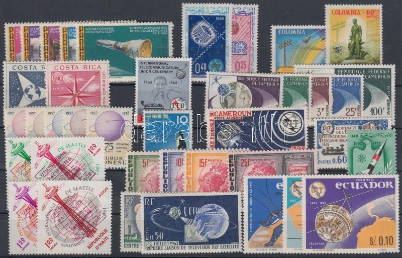 Astronautics motif item 39 diff. stamps, Űrhajózás motívum tétel 39 klf bélyeg