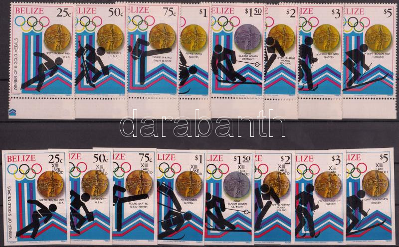 Medalists of Winter Olympics imperforated and perforated set, Téli olimpia érmesei fogazott és vágott sor