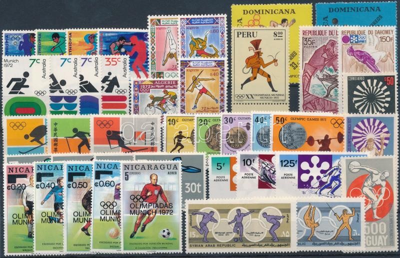 Olympics theme items 42 stamps, complete sets, Olimpia motívum tétel 42 db bélyeg, közte teljes sorok