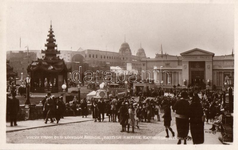 1924 Wembley, British Empire Exhibition, View from Old London Bridge