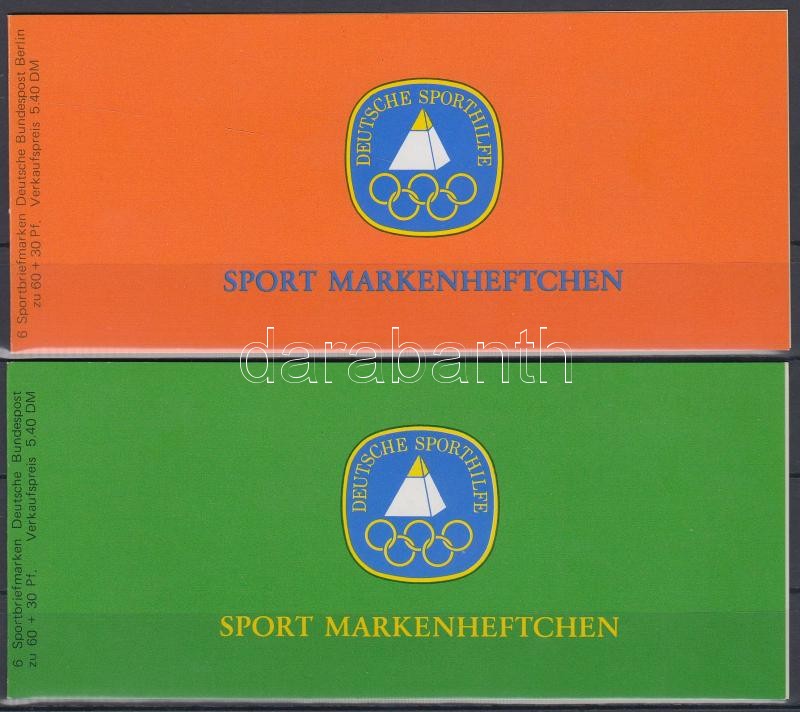 FRG, Germany Berlin  For Sport stamp-booklet, NSZK, Németország Berlin Sportért bélyegfüzetek