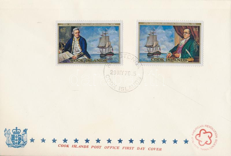 Bicentenary of American Independence set on FDC, 200 éves az amerikai függetlenség sor FDC-n