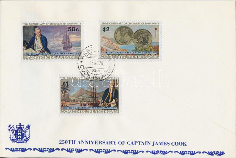 James Cook set with overprint on FDC + block on FDC, James Cook sor felülnyomással FDC-n + blokk FDC-n