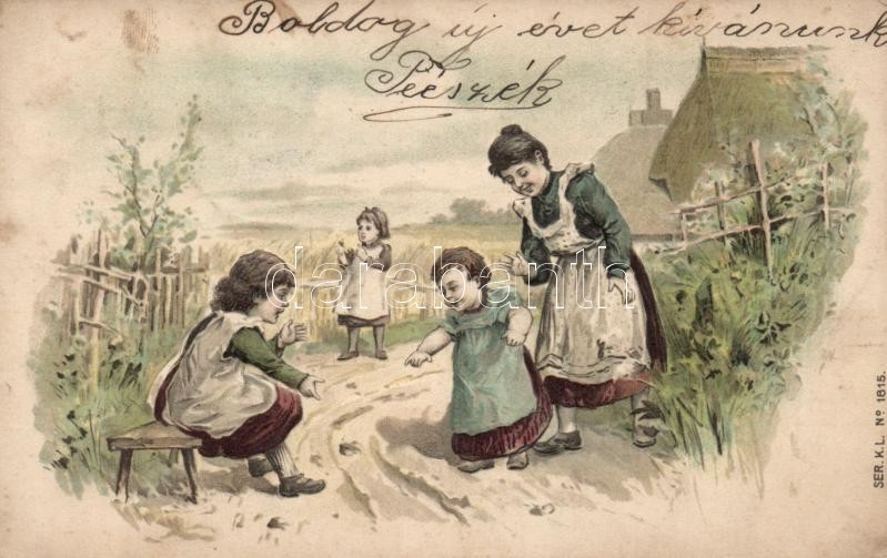 Children, Ser. K.L. No. 1815. Emb. litho, Gyerekek, Ser. K.L. No. 1815. Emb. litho