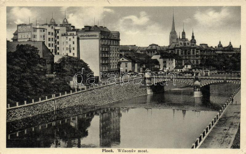 Plzen, Pilsen; bank, bridge