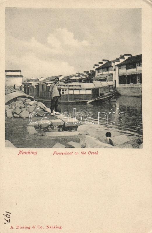 Nanjing, Nanking; flowerboat on the creek