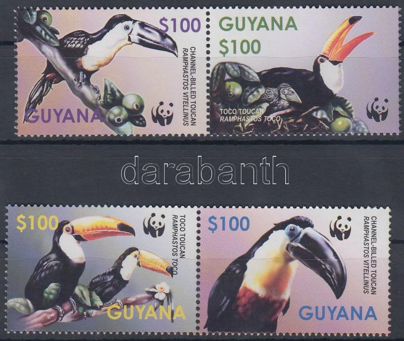 WWF: Madarak sor + kisív + 4 FDC, WWF: Birds set + minisheet + 4 FDC