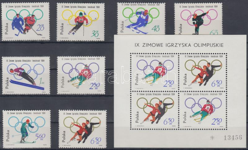 Winter Olympics set + block, Téli olimpia sor + blokk