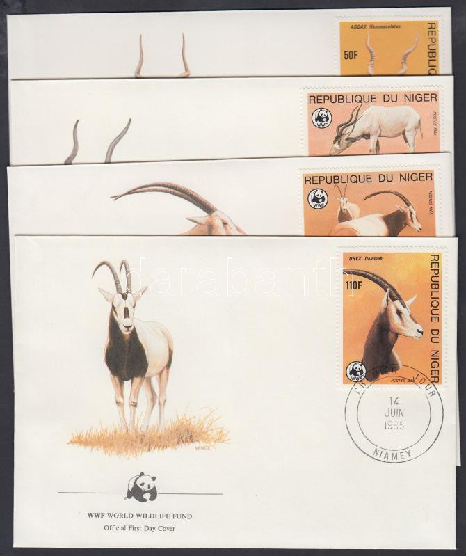 WWF: Antelopes set on 4 FDC, WWF: Antilopok sor 4 db FDC-n