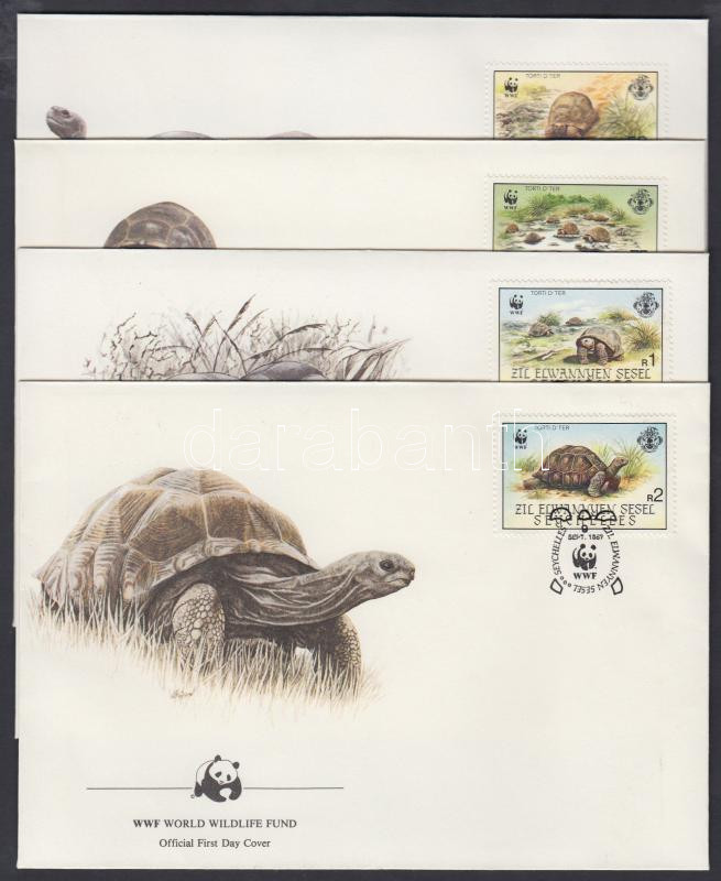 WWF: Turtles set on 4 FDC, WWF: Teknősök sor 4 db FDC-n