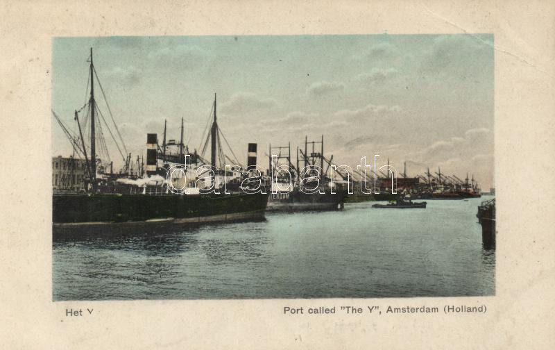 SS Amsterdam "The Y" port, Amsterdam, SS Amsterdam személyszállító hajó a  "The Y" kikötőben, Amszterdam