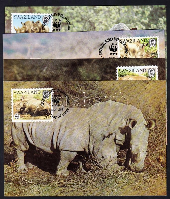 WWF: Rhinos set 4 CM, WWF: Orrszarvúk sor 4 db CM-en
