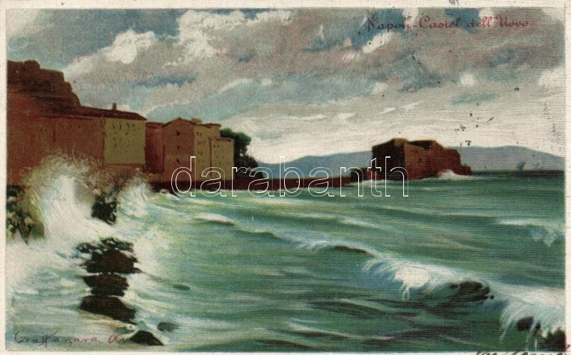 Naples, Napoli; Castel dell'Ovo, artist signed