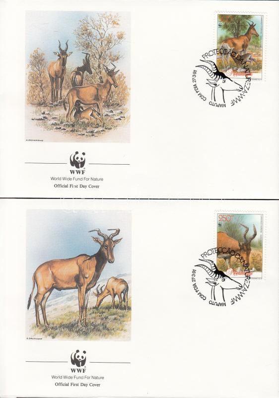 WWF: Antelopes set on 4 FDC, WWF: Antilopok sor 4 db FDC-n