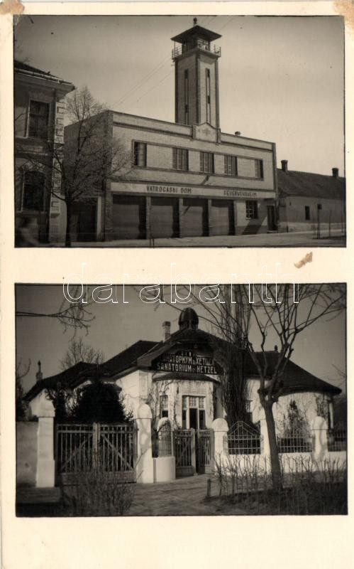 Novi Vrbas, Vatrogasni dom / fire station, sanatorium, photo '1941 Újverbász visszatért', 1941 Újverbász, Verbász, Hetzel szanatórium, Tűzoltóság / '1941 Újverbász visszatért'