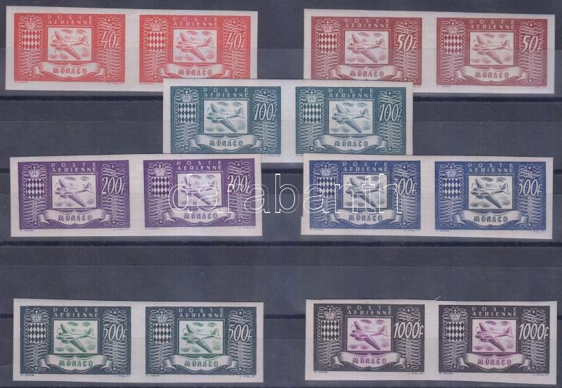 Airmail values in imperforate pairs, Repülő vágott párok