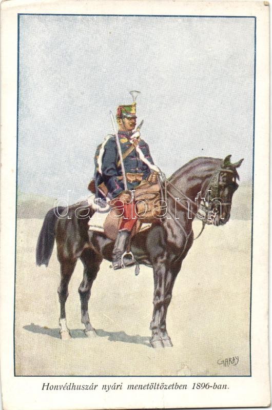 1896 Hungarian hussar in summer clothing s: Garay (wet corner), 'Honvédség története 1868-1918' s: Garay (ázott)