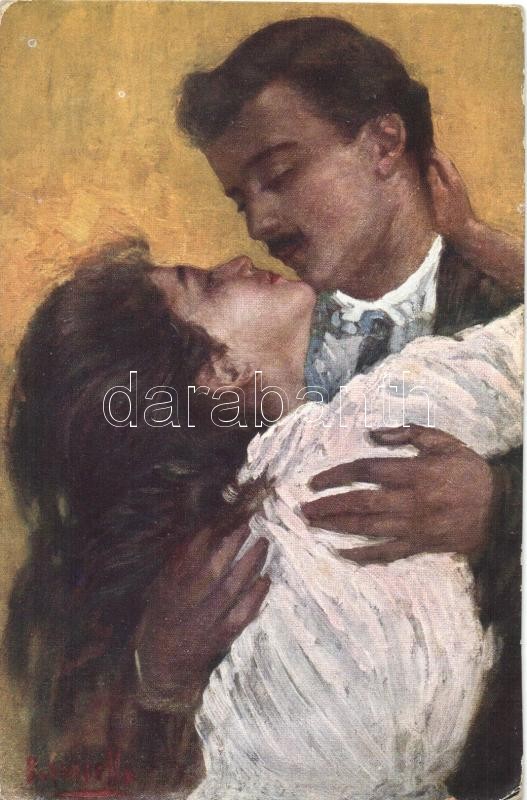 Kissing couple, romantic s: B. Lallella, Csókolózó pár, romantikus s: B. Lallella