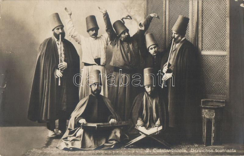 Constantinople, Derviches tournants / Whirling dervishes, Konstantinápoly, forgó dervisek