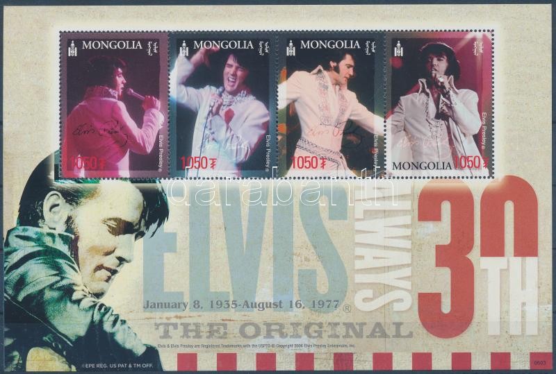 30th anniversary of Elvis Presley's death minisheet, 30 éve hunyt el Elvis Presley kisív