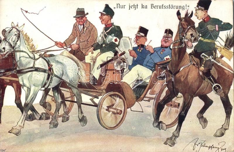 K.u.K. soldiers, carriage, B.K.W.I. 346-7 s: Schönpflug, K.u.K. katonák, lovaskocsi, B.K.W.I. 346-7 s: Schönpflug