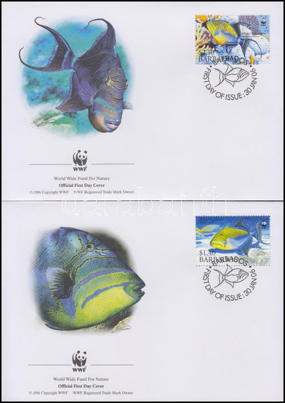 WWF: Halak sor 4 db FDC-n, WWF: Fishes set on 4 FDC