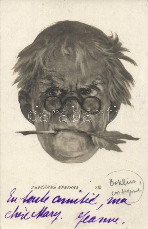 Kritikus, idős ember, s: Arnold Böcklin, Critic, old man s: Arnold Böcklin