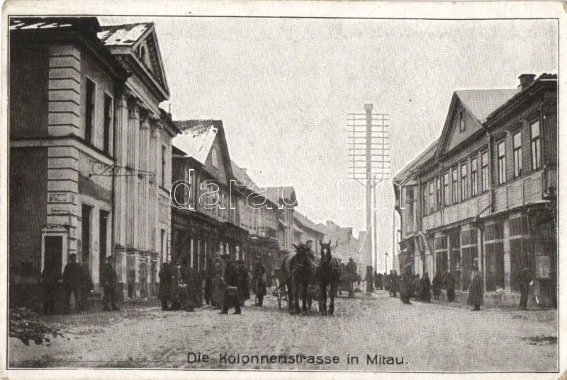Jelgava, Mitau; Die Kolonnenstrasse / street