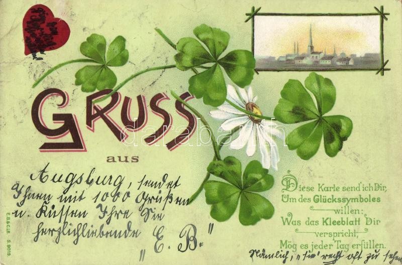 1899 Augsburg, clover litho