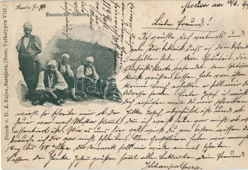 1899 Bosnische Bauern / Bosnian peasants, folklore, 1899 Boszniai parasztok, folklór