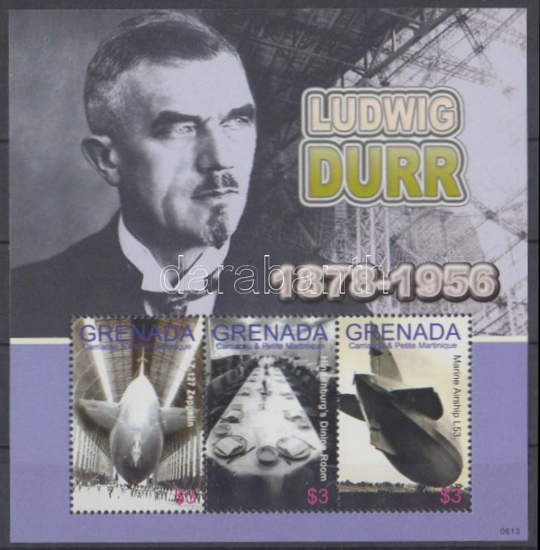 Ludwig Dürr, német léghajótervező kisív, Ludwig Dürr, German Airship Designer mini sheet