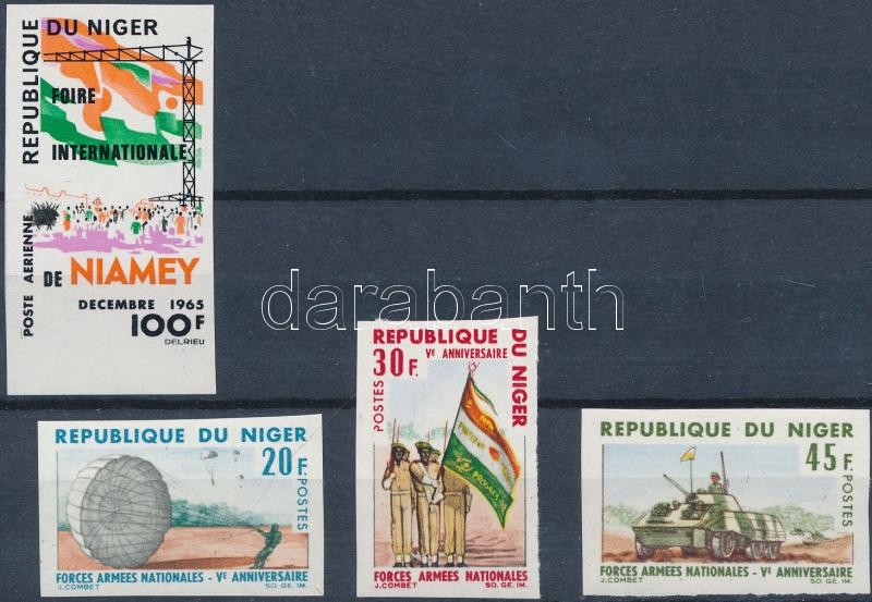 1965-1966 Army imperforated set + stamp, 1965-1966 Hadsereg vágott sor + bélyeg