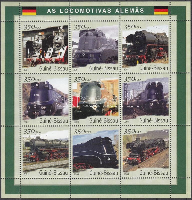 Német mozdonyok kisív, German Locomotives mini sheet