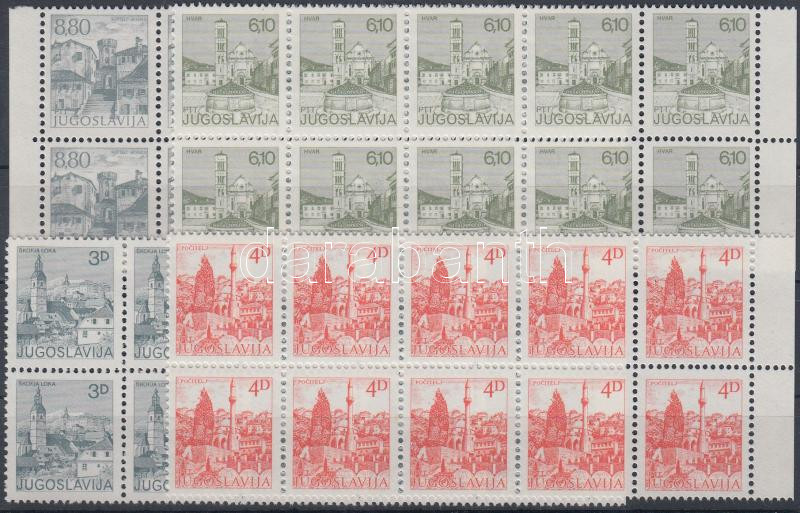 Towns definitive stamps in blocks of 10, Városok forgalmi bélyegek tizestömbökben