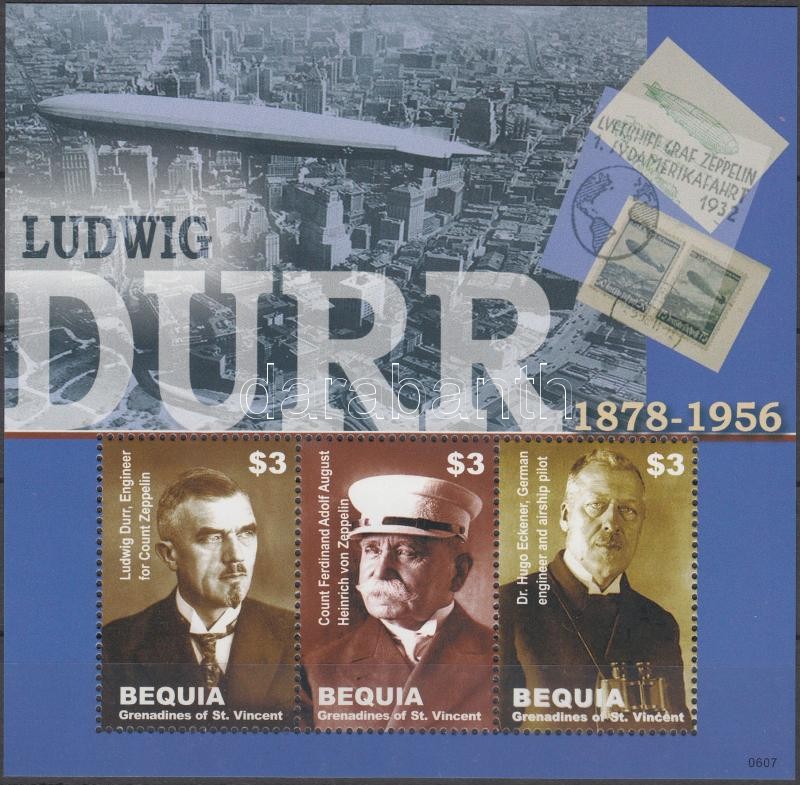 50 éve hunyt el Ludwig Dürr kisív, 50th death anniversary of Ludwig Dürr mini sheet