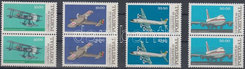 Stamp Exhibition: Planes set in pairs, Bélyegkiállítás: Repülők sor párokban