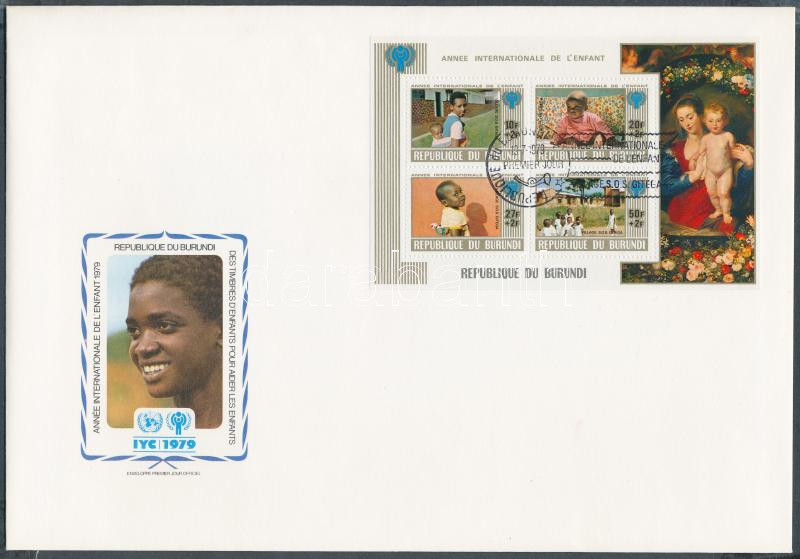 International Children's Year block on FDC, Nemzetközi Gyermekév blokk FDC-n