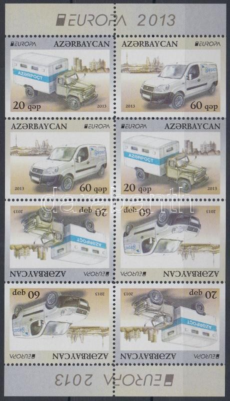 Europa CEPT Postal vehicles stampbooklet sheet, Europa CEPT Postai járművek bélyegfüzetlap