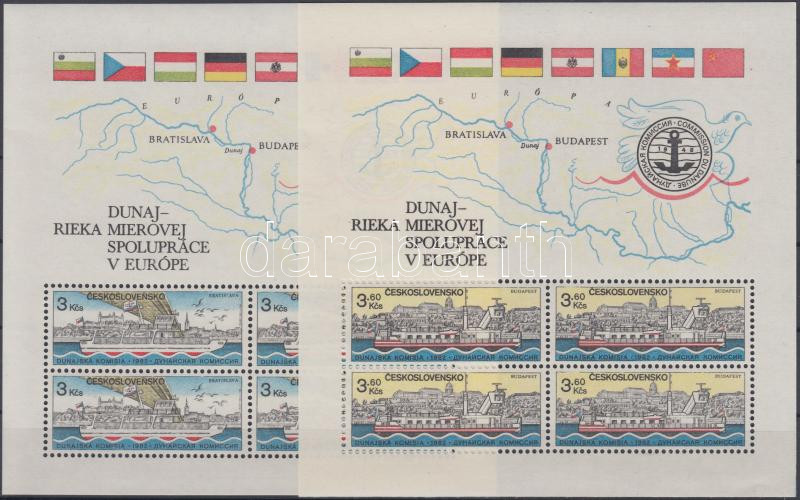 125th anniversary of Danube Commission block set, 125 éves a Duna Bizottság blokk sor