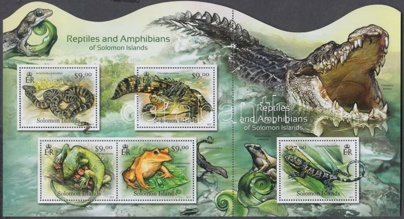Kétéltűek és hüllők kisív, Amphibians and reptiles mini sheet