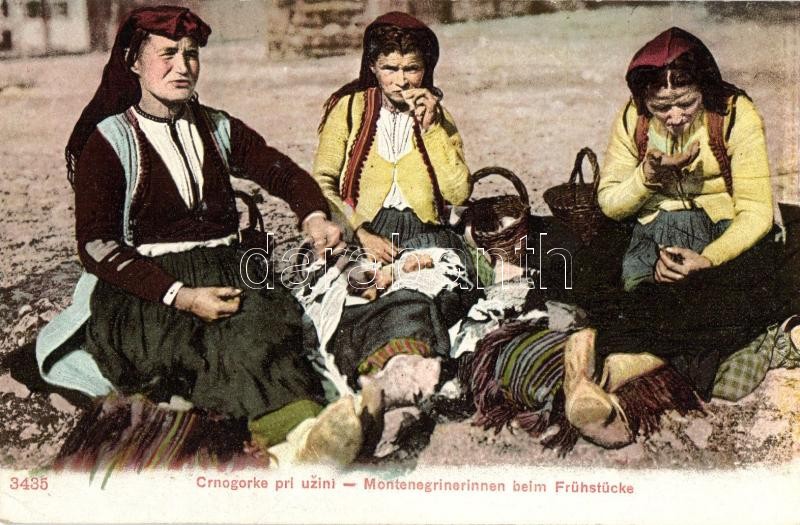 Reggeliző asszonyok, montenegrói folklór, Montenegrin folklore, breakfast
