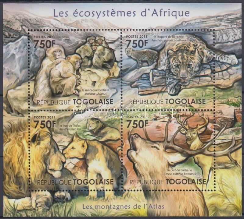 Afrikai élővilág - emlős állatok kisív, African wildlife - mammals minisheet