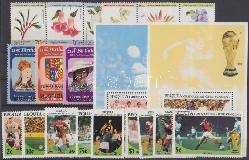 1982-1986 20 klf bélyeg, közte sorok + 2 klf blokk, 1982-1986 20 diff. stamps with sets + 2 diff. blocks