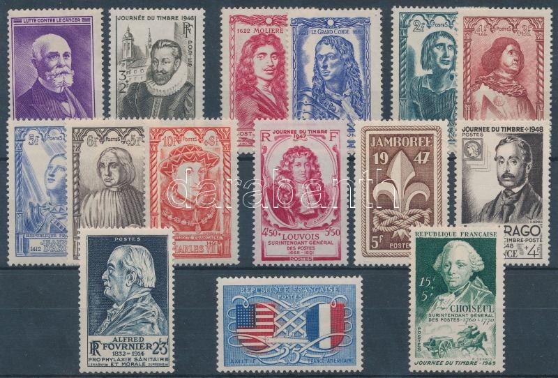 France 15 diff. stamps, Franciaország 15 klf bélyeg