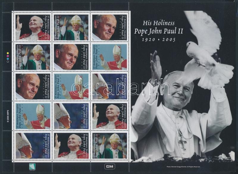 In memoriam Pope Jonh Paul II.  mini sheet, II. János Pál pápa emlékére kisív