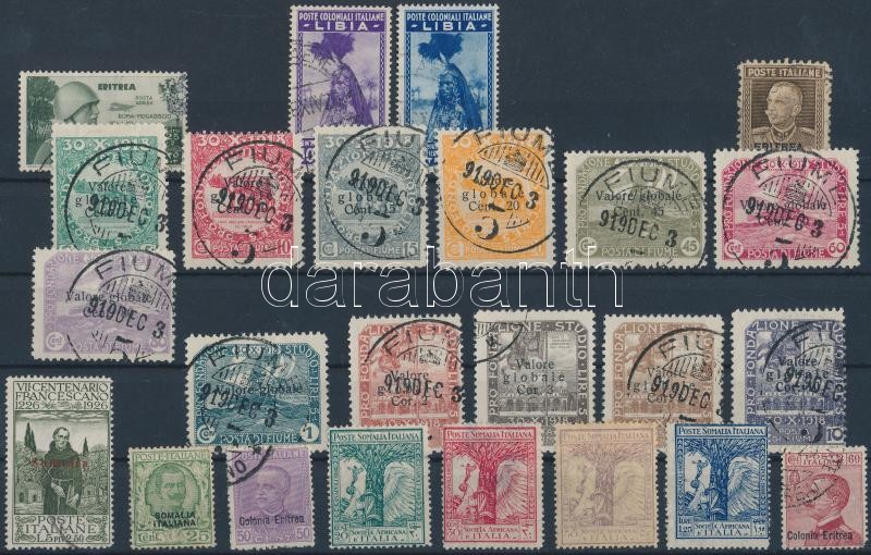 Italian colonies 24 stamps with sets, Olasz gyarmatok 24 db bélyeg, közte sorokkal