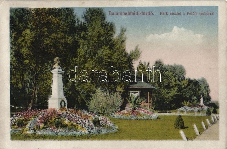 Balatonalmádi-fürdő, park, Petőfi szobor